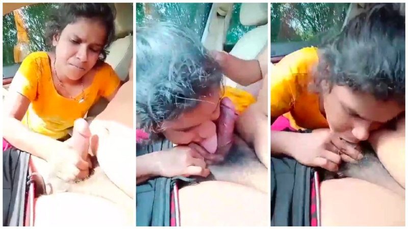 रंडी ने कार मध्ये लवडा चोखून मलई पिली
